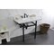 Kingston Brass 36 Carrara Marble Console Sink with Brass Legs, Marble WhiteOil Rubbed Bronze LMS3630MBSQ5 - alternate 3